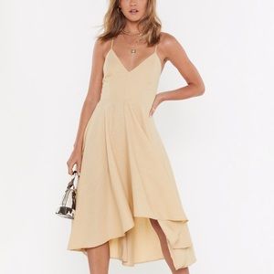 Nasty Gal Yellow/Beige Midi Dress